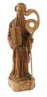 Mózes. Faragott fa szobor. Jelzés nélkül, kopással, m: 25,5 cm