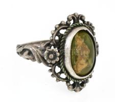 Ezüst(Ag) gyűrű, jelzett, méret: 61, bruttó: 4,6 g