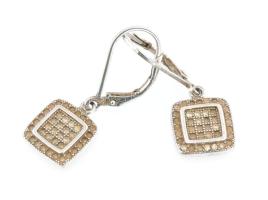 Ezüst(Ag) apró kövekkel díszített fülbevalópár, jelzett, h: 2,5 cm, bruttó: 3,6 g