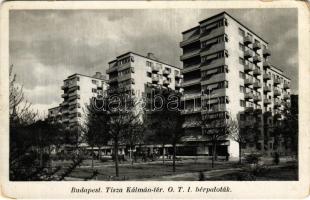 Budapest VIII. Tisza Kálmán tér (II. János Pál pápa tér), OTI bérpaloták, központi tejcsarnok, üzletek. Pfeiffer Gyuláné kiadása (kopott sarkak / worn corners)