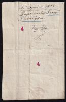 1832 Bőny, keresztlevél helvét vallást követő személy részére, Körös Sándor prédikátor aláírásával, ...