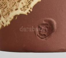 Kalapos nő. Jelzett kerámia figura. Minimális kopottsággal, m: 28 cm