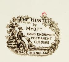 Myott, The Hunter, részben kézzel festett angol nagytányér szett. 6 db. Jelzett, kis kopottsággal, d...