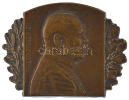 Osztrák-Magyar Monarchia 1915. &quot;FM. EHG. FRIEDRICH (Frigyes Főherceg Tábornagy)&quot; bronz sapkajelvény. Szign.:R. Marschall (32x43mm) T:AU kis karc / Austro-Hungarian Monarchy 1915. &quot;FM. EHG. FRIEDRICH (Feldmarschall Archduke Friedrich)&quot; bronze cap badge. Sign.: Marschall (32x43mm) C:AU small scratch