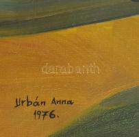 Urbán Annamária (1941): Szentendrei házak, 1976. Olaj, vászon, jelzett 60x40 cm