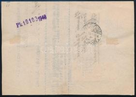 1946 (17. díjszabás) Távolsági levelezőlap 72.000.000P bérmentesítéssel "PUSZTAMAGYARÓD"