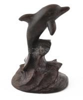 Delfin szobor, műgyanta, kopással, m: 14 cm