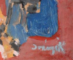 Iványi Katalin (1924-2009): Bohóc. Olaj, papír, jelzett 12x16 cm Keretben