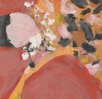 Iványi Katalin (1924-2009): Bohóc. Olaj, papír, jelzett 12x16 cm Keretben