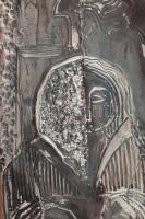 Drégely László (1932 - 1990): Nő, galamb. Olaj, aluminium, farost. Jelzett. 35x26 cm. Proveniencia: ...