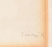 Iványi Katalin (1924-2009): Szigligeti emlékek ceruza, papír, jelzett 28x19 cm Keretben