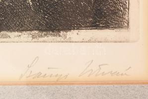 Szőnyi István (1894-1960) Önarckép. Rézkarc, papír, jelzett 20x14 cm üvegezett keretben