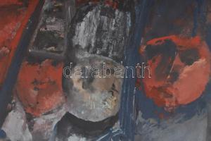 Brókés Ágnes (1940): Betlehemesek. Olaj, farost, jelzett, hátoldalon Brókés Ágnes autográf ajándékoz...