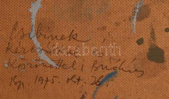 Brókés Ágnes (1940): Betlehemesek. Olaj, farost, jelzett, hátoldalon Brókés Ágnes autográf ajándékoz...