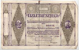 Kunszentmárton 1933. "Kunszentmárton és Vidéke Hitelszövetkezet mint az Országos Központi Hitelszövetkezet tagja" két üzletrészjegye összesen 80P-ről T:F