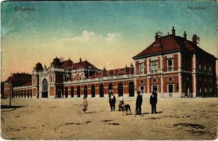 1918 Kolozsvár, Cluj; pályaudvar, vasútállomás. Vasúti levelezőlapárusítás 1-1916. / railway station (EK)