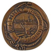 DN Magyar Hajózási Részvénytársaság "MHRT Hűségért Munkáért" bronz emlékplakett (~94-101mm) T:AU