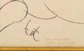 Amerigo Tot (1909-1984): Női aktok. Litográfia, papír. jelzett, Amerigo Tot autográf ajándékozási so...