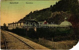 Rajecfürdő, Rajecké Teplice; Dependance szálloda, vasútvonal / spa, hotel, railway line (vágott / cut)