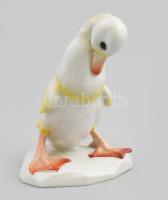 Rosenthal porcelán kacsa figura, kézzel festett, jelzett, egészen apró kopással, m: 11 cm