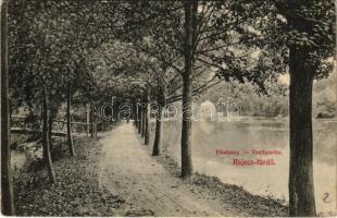 1908 Rajecfürdő, Rajecké Teplice; Fősétány, tó. Jassniger H. kiadása / Teich / promenade, lake, spa (EK)