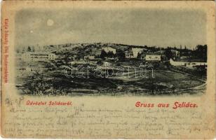 1899 (Vorläufer) Szliács, Sliac; látkép. Ivánszky Elek kiadása / general view (EB)