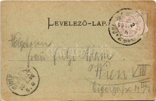 1899 (Vorläufer) Szliács, Sliac; látkép. Ivánszky Elek kiadása / general view (EB)