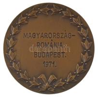 1971. "Vajdahunyadvár" kétoldalas bronz emlékérem, hátoldalán "Magyarország - Románia...