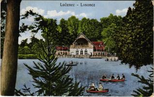 Losonc, Lucenec; Csónakázó tó. Greiner Simon kiadása / rowing boats, lake (EK)