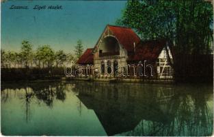 1916 Losonc, Lucenec; Ligeti részlet, Csónakázó tó. Fischer Sándor kiadása / lake, park (EK)