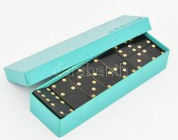 Régi orosz domino szett, bakelit, kopással, 4,5x2,5 cm