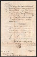 1851 Berlin, igazolás keresztelésről, pecséttel, hajtott.