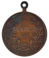 Német Birodalom 1898. "Bismarck halálának emlékére" kétoldalas bronz emlékérem füllel. Szi...