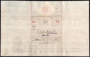 1786-1787 Bécs, német nyelvű keresztlevél, papírfelzetes viaszpecséttel