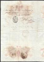 1838 Bécs, német nyelvű elbocsátó levél, foltos, hajtott, pecsétekkel