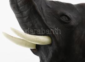 Bőrrel bevont elefánt szobor, jó állapotban, m: 29 cm, h: 35 cm