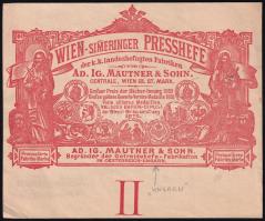 cca 1880-1890 Az Osztrák-Magyar Élesztőgyár csomagolópapírjának képes része, 12×15 cm