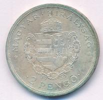 1935. 2P Ag "Rákóczi" T:AU patina Adamo P7.2