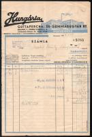 1937 Bp., Hungária Guttapercha- és Gummiárugyár Rt. fejléces számla