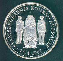 Németország 1989. "Konrad Adenauer temetése" Ag 20g emlékérem T:PP