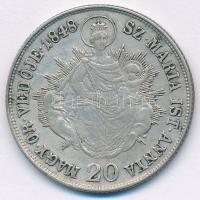 1848KB 20kr Ag "V. Ferdinánd" T:VF juszt., karc Hungary 1848KB 20 Kreuzer Ag "Ferdina...