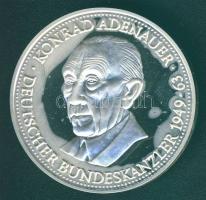 Németország 1989. "Konrad Adenauer német szövetségi kancellár" Ag 20g emlékérem T:PP