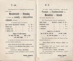 cca 1900-1910 Issler Ignác Maroshévíz-Borszék (Erdély) személy- és teherszállítási vállalat kétnyelvű reklámlapja, középen hajtott, jó állapotban