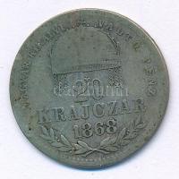 1868KB 20kr Ag "Magyar Királyi Váltó Pénz" T:F Adamo M11.1