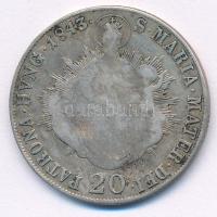 1843B 20kr Ag "V. Ferdinánd" T:VF,F patina Hungary 1843B 20 Kreuzer Ag "Ferdinand V&q...