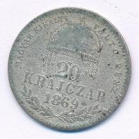 1869KB 20kr Ag "Magyar Királyi Váltó Pénz" T:F patina Adamo M11.1