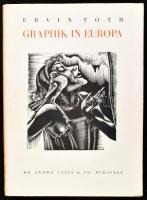 Tóth Ervin: Graphik in Europa. [Európai grafika.] Bp., 1943, Dr. Vajna és Bokor, (Globus-ny.), 188 p. Német nyelven. A borítón Molnár C. Pál fametszete, az elülső kötéstáblán Mata János fametszete, a címlapon Szabó Vladimir rajza látható. Színes és fekete-fehér illusztrációkkal gazdagon illusztrált. (115. oldaltól képtáblák.) Kiadói félvászon-kötés, kiadói illusztrált papír védőborítóban, kiadói kartontokban, jó állapotban.