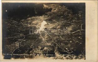 Cs. és kir. Genieigazgatóság, Trient. Melzer R. hadnagy, felvétel repülőgépről. Hadifénykép Kiállítás / WWI Austro-Hungarian K.u.K. military, Trento aerial view (EK)