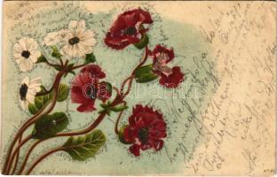 1901 Flowers, decorated litho (EK)