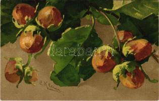 Still life art postcard. G.O.M. 1672. s: C. Klein (ázott sarok / wet corner)